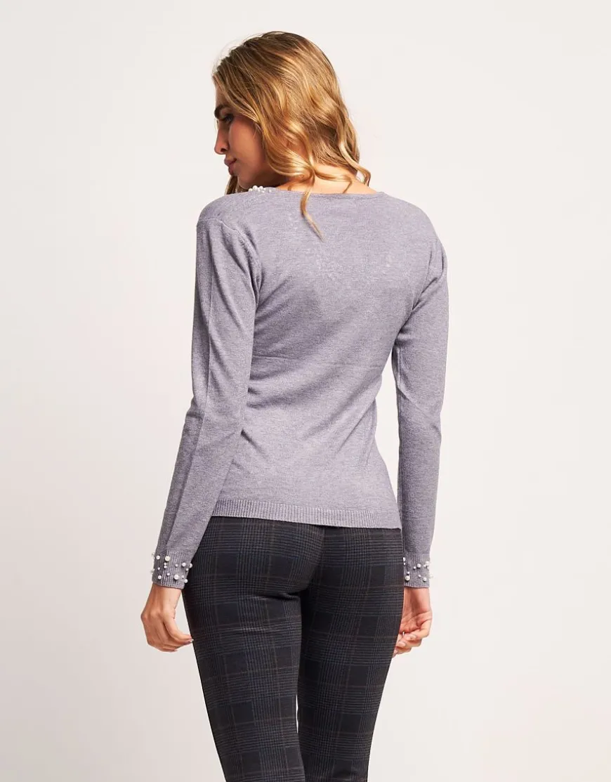 Maglia con dettagli di perle