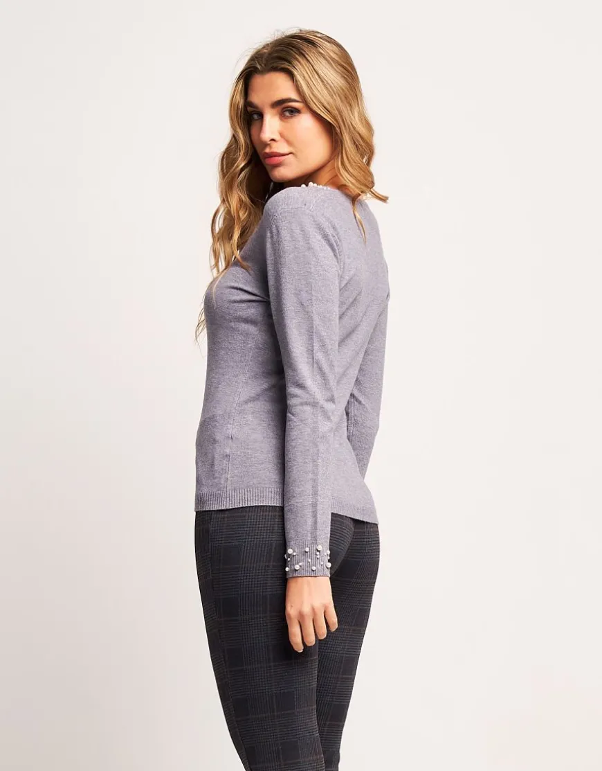 Maglia con dettagli di perle