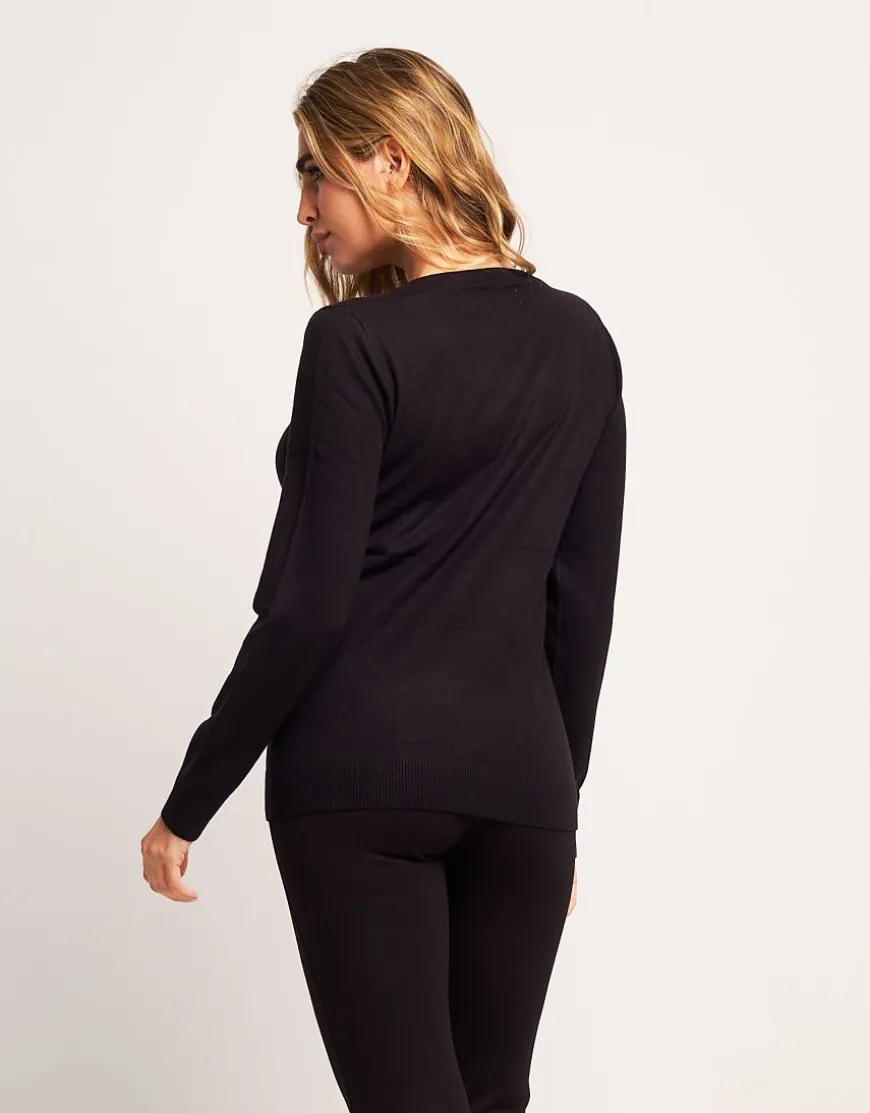 Maglia con disegno animalier di strass