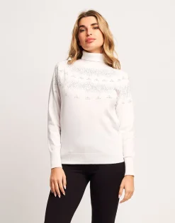 Maglia con disegno di strass