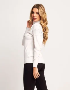 Maglia con disegno di strass
