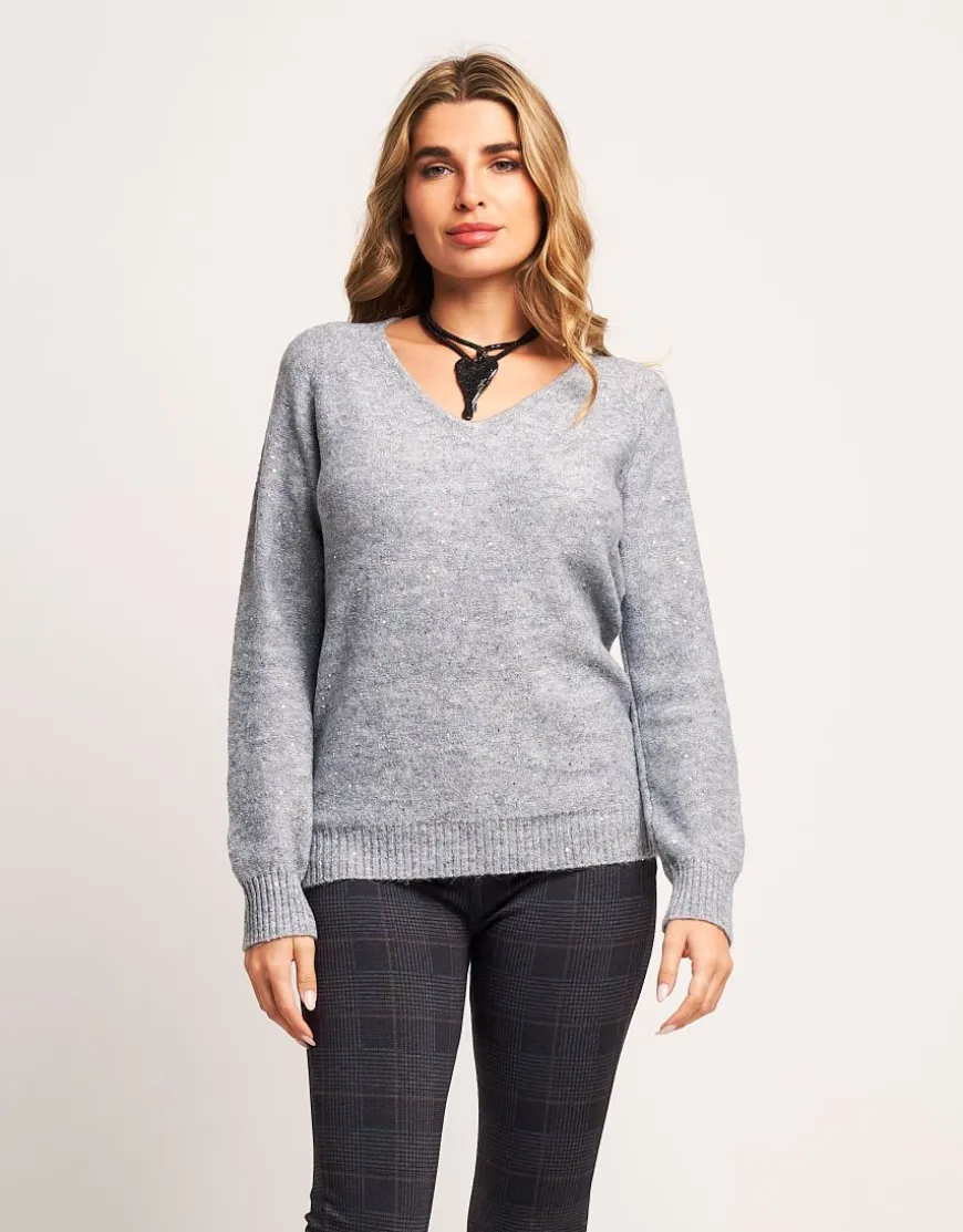 Maglia con filato paillettes