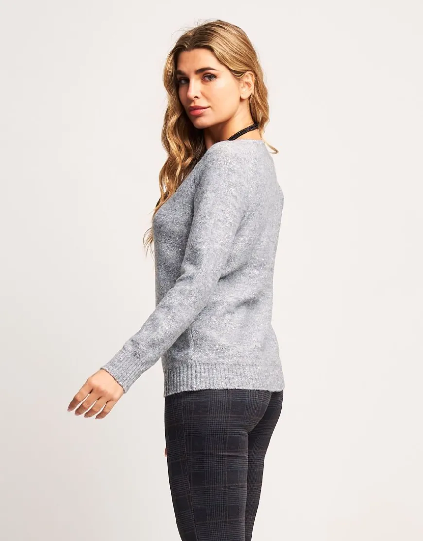Maglia con filato paillettes