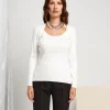 Maglia con finto coprispalle e strass