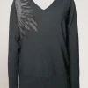 Maglia con fiore in strass