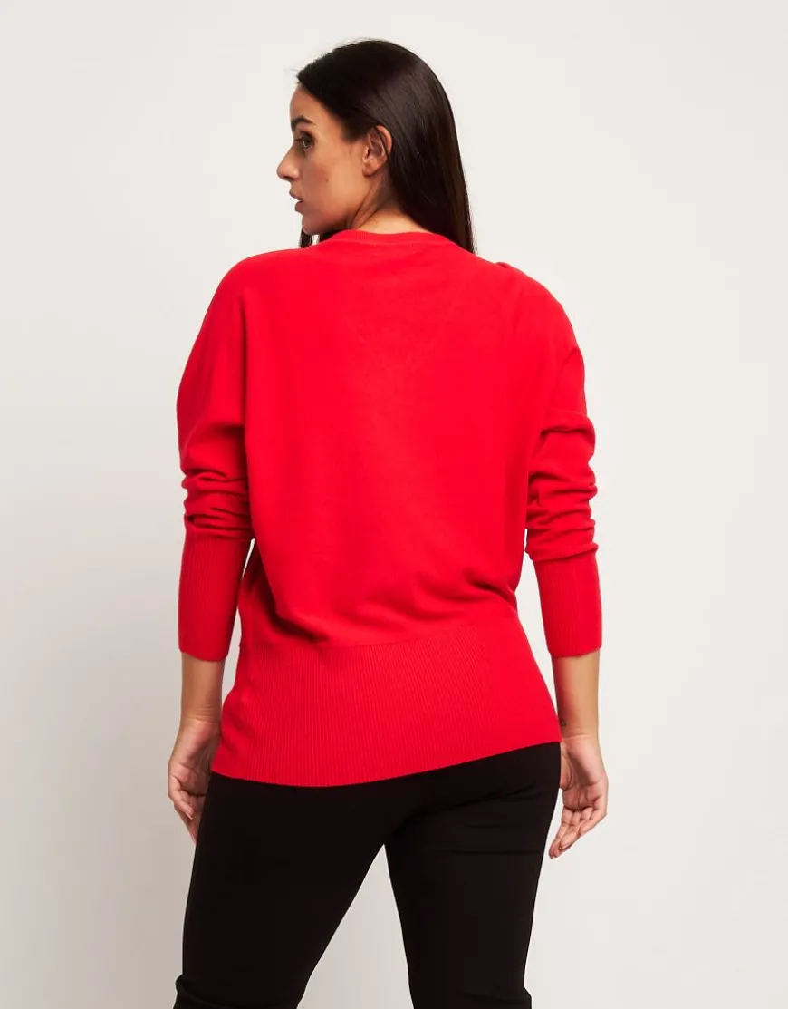 Maglia con fiore in strass