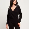 Maglia con frange di strass