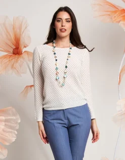 Maglia con lavorazione a squame