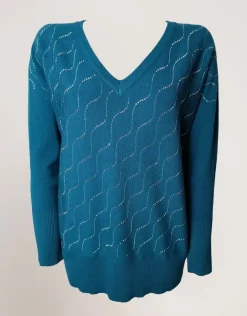 Maglia con onde di strass