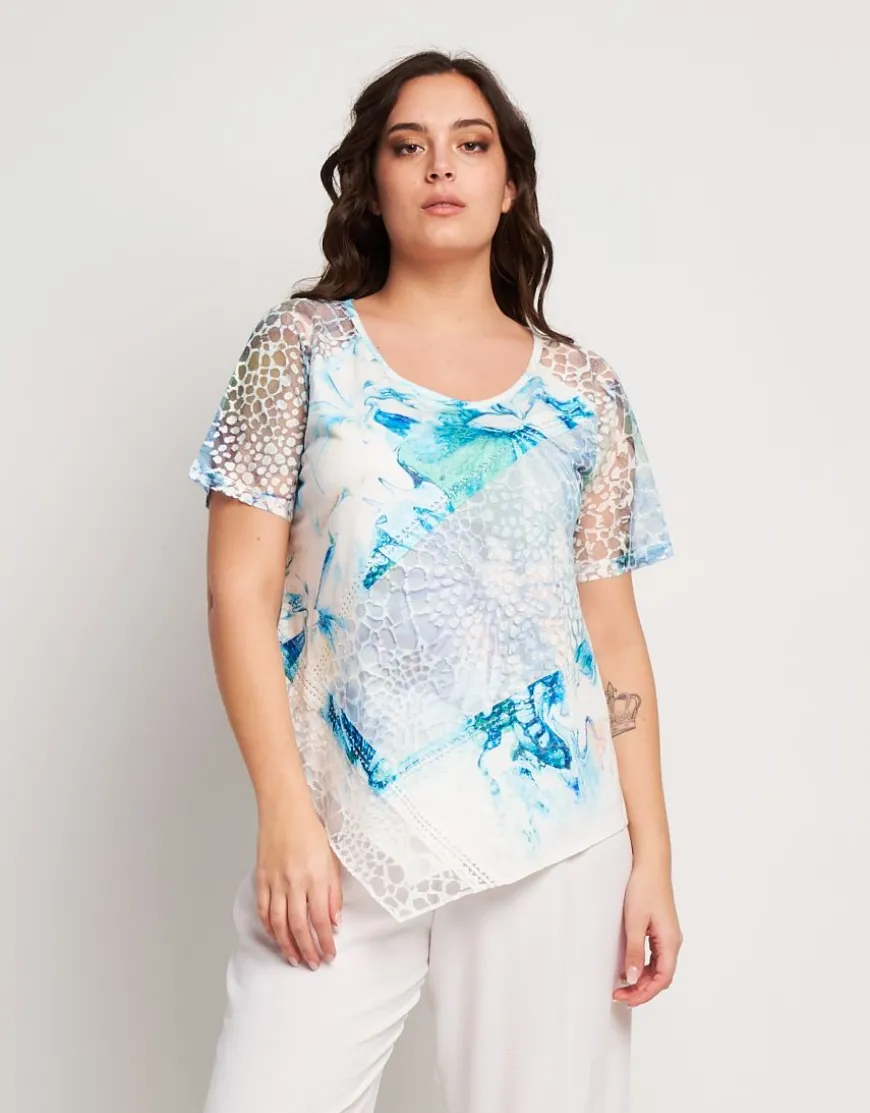 Maglia con punta e trasparenza