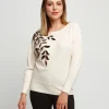Maglia con ramage di paillettes