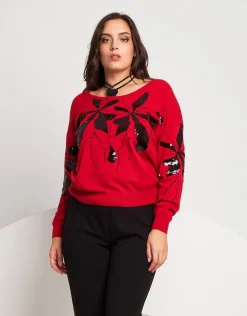 Maglia con ricamo di paillettes