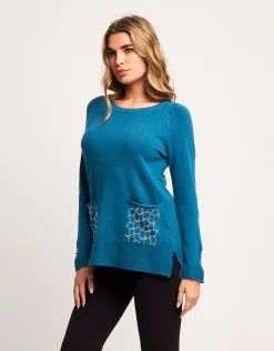 Maglia con strass animalier