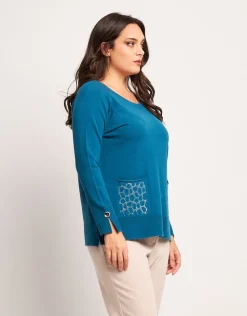 Maglia con strass animalier