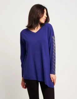 Maglia con strass sulle maniche