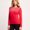 Maglia con strass sullo scollo