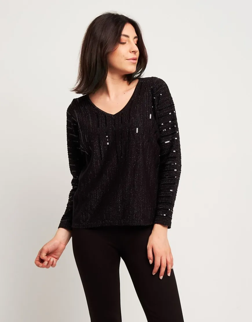 Maglia in lurex con paillettes