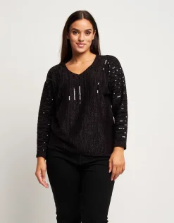 Maglia in lurex con paillettes