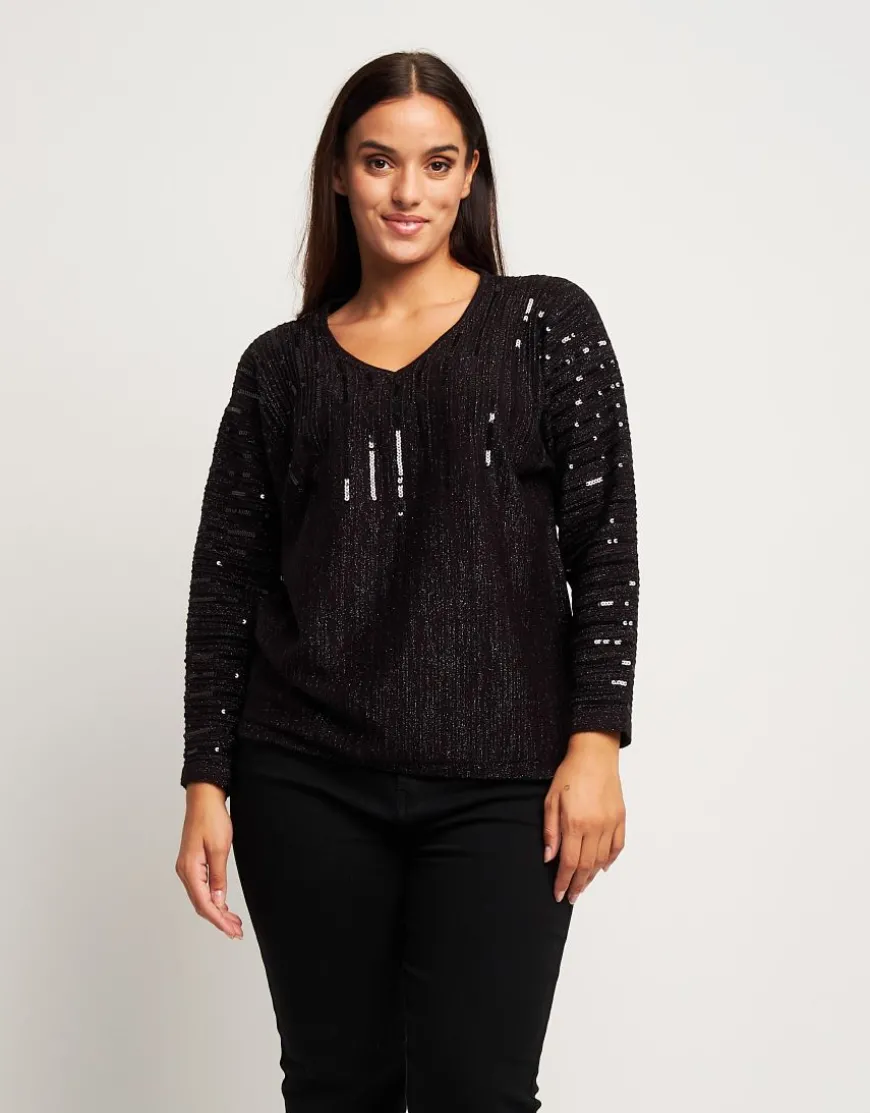 Maglia in lurex con paillettes