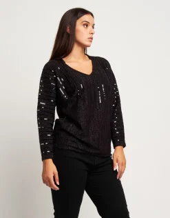 Maglia in lurex con paillettes