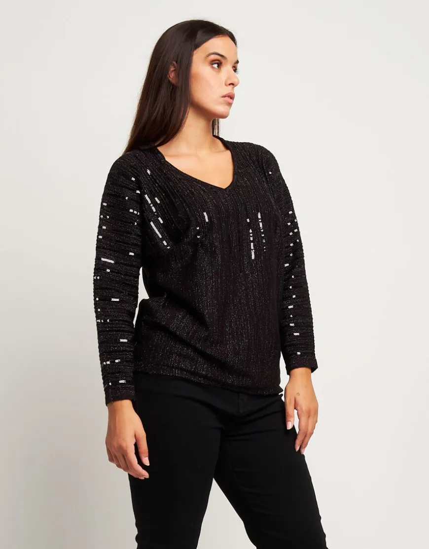 Maglia in lurex con paillettes