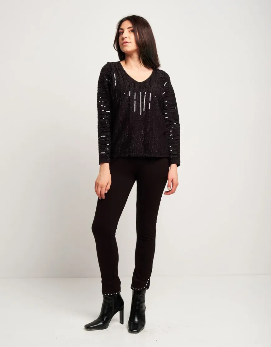 Maglia in lurex con paillettes