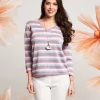 Maglia in lurex jacquard a righe