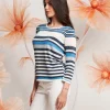 Maglia in lurex jacquard a righe