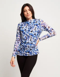 Maglia in tulle fantasia con arricci