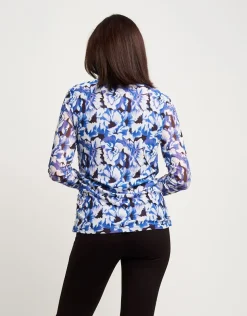 Maglia in tulle fantasia con arricci