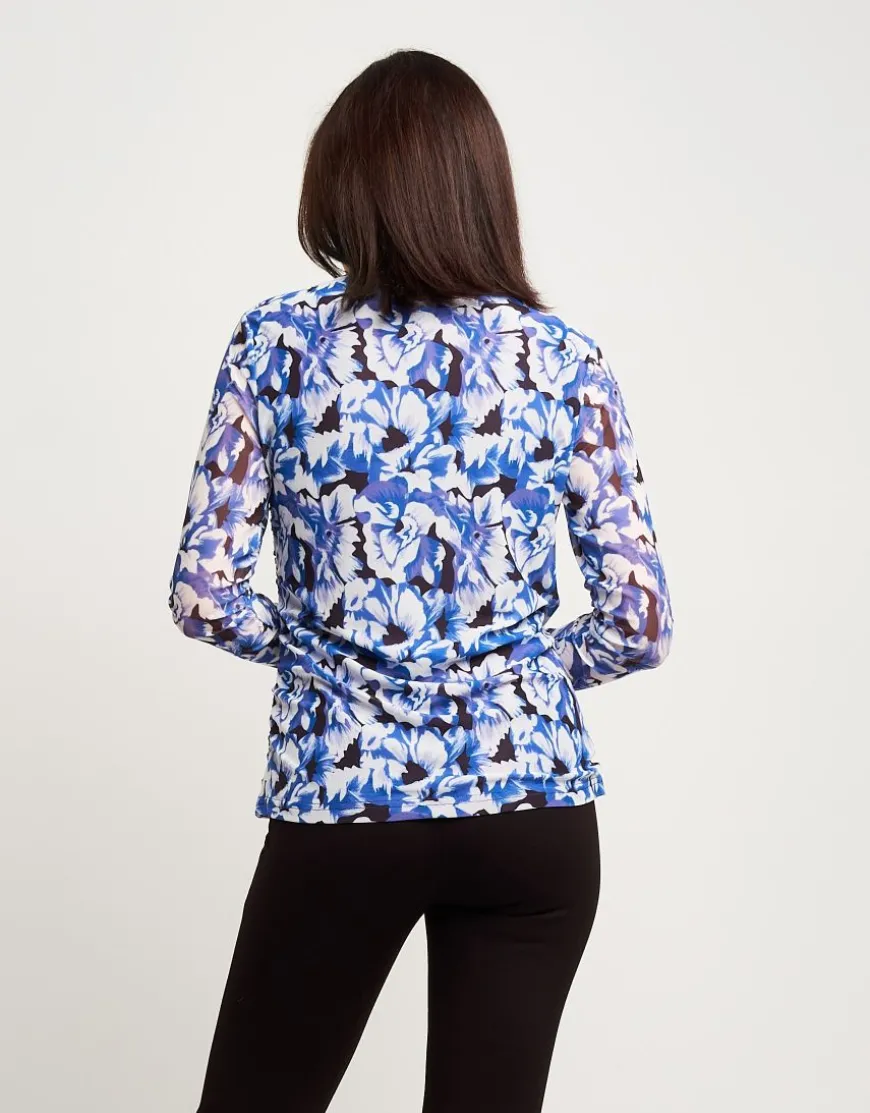 Maglia in tulle fantasia con arricci