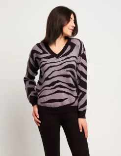 Maglia jacquard animalier