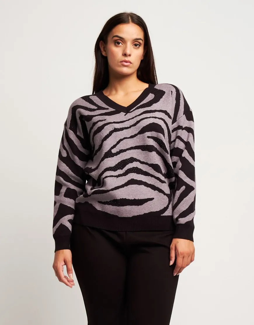 Maglia jacquard animalier