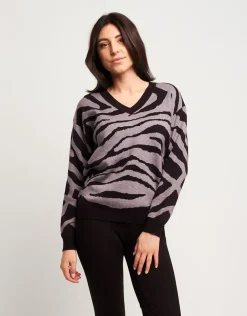 Maglia jacquard animalier