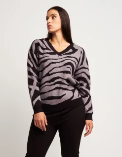 Maglia jacquard animalier