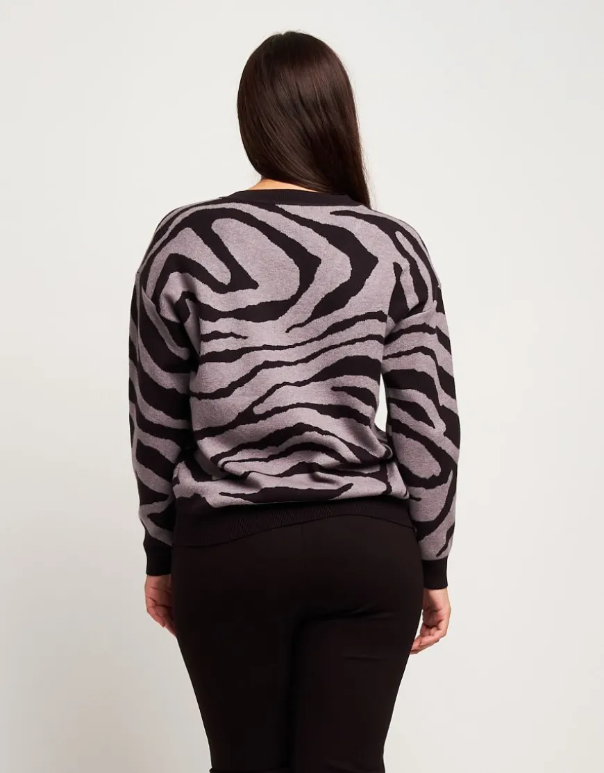 Maglia jacquard animalier