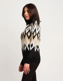 Maglia jacquard con disegno geometrico