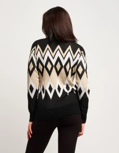 Maglia jacquard con disegno geometrico