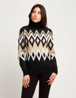 Maglia jacquard con disegno geometrico