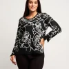 Maglia jacquard con fantasia floreale