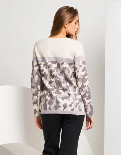 Maglia jacquard con fantasia militare
