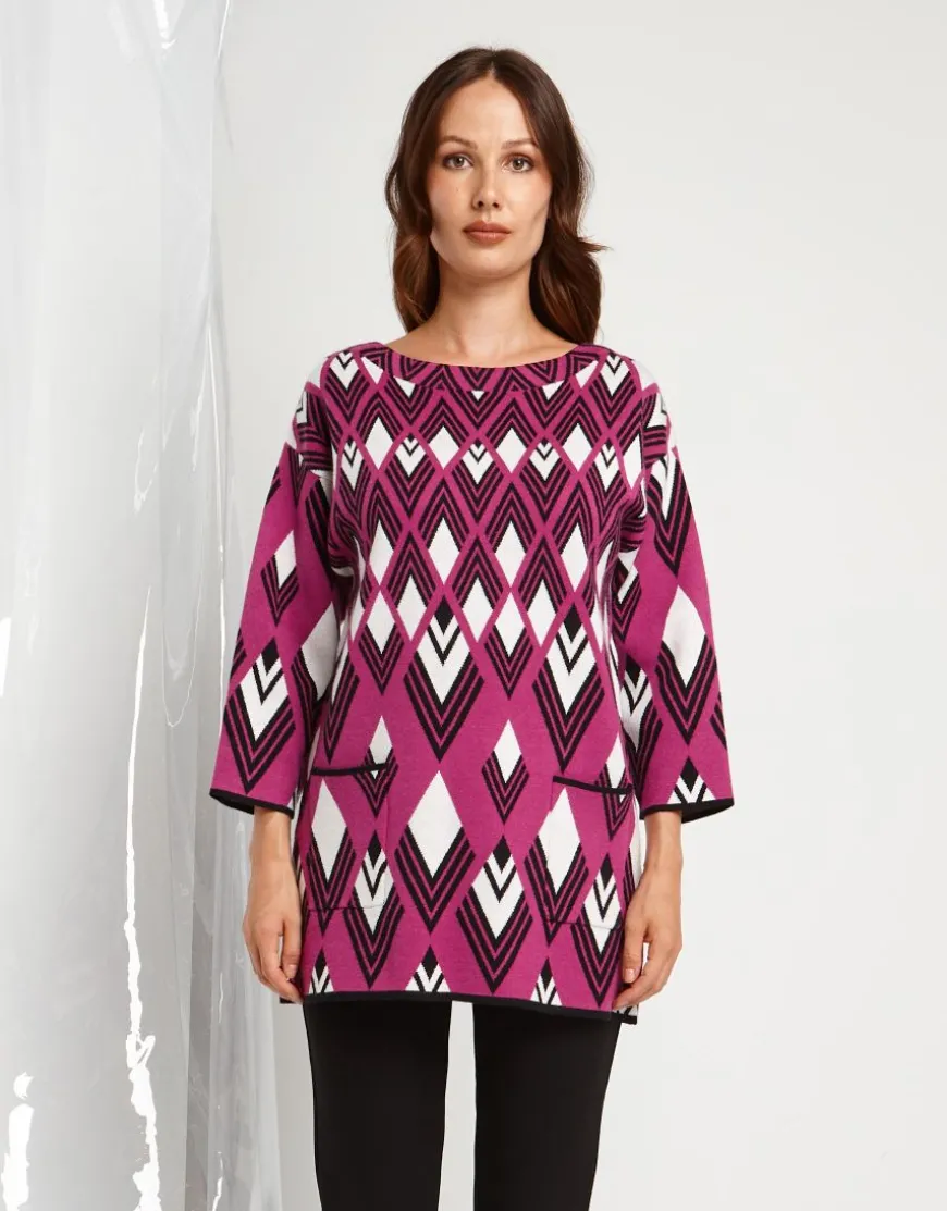 Maglia jacquard con tasche