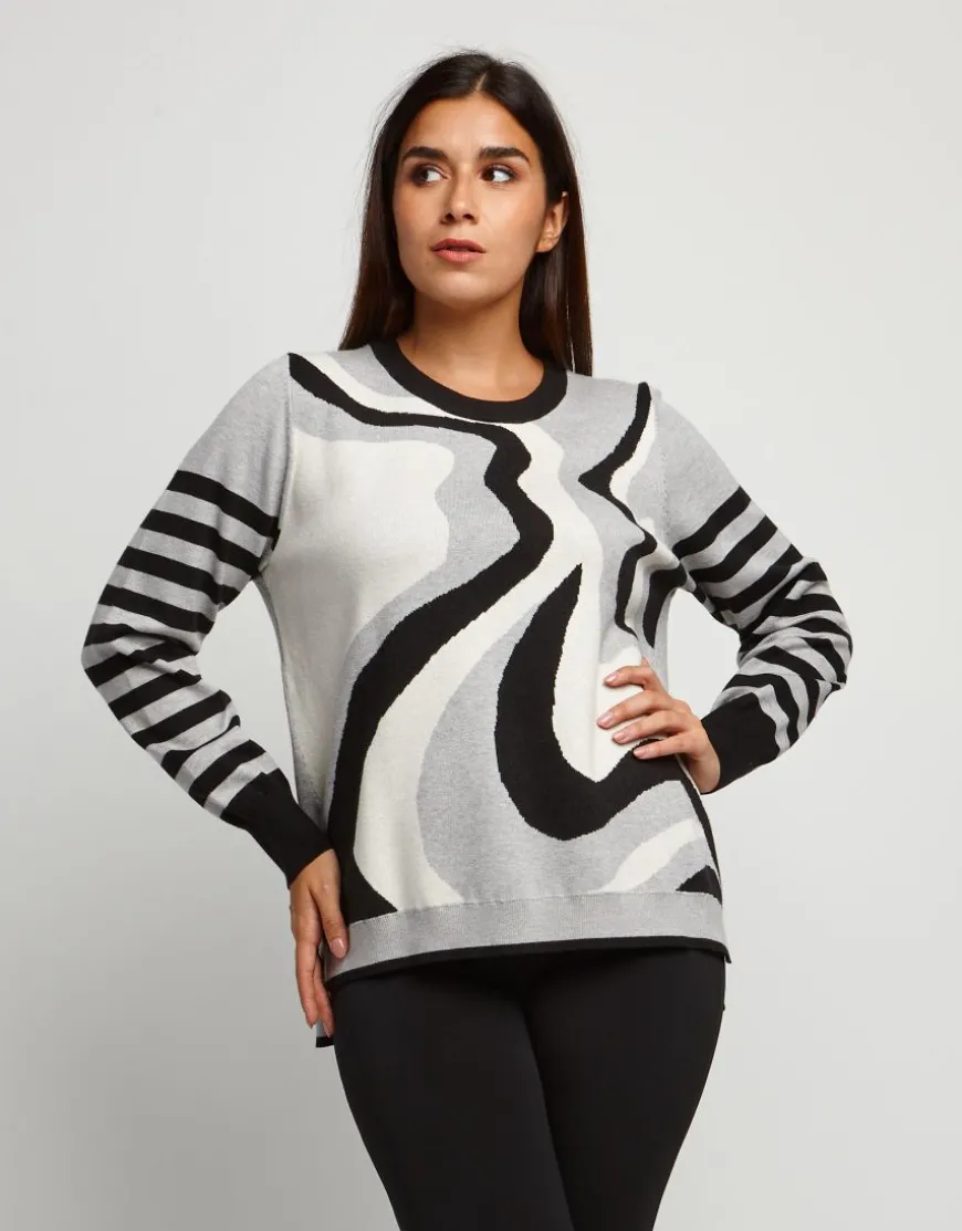 Maglia jacquard tre colori