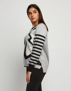 Maglia jacquard tre colori