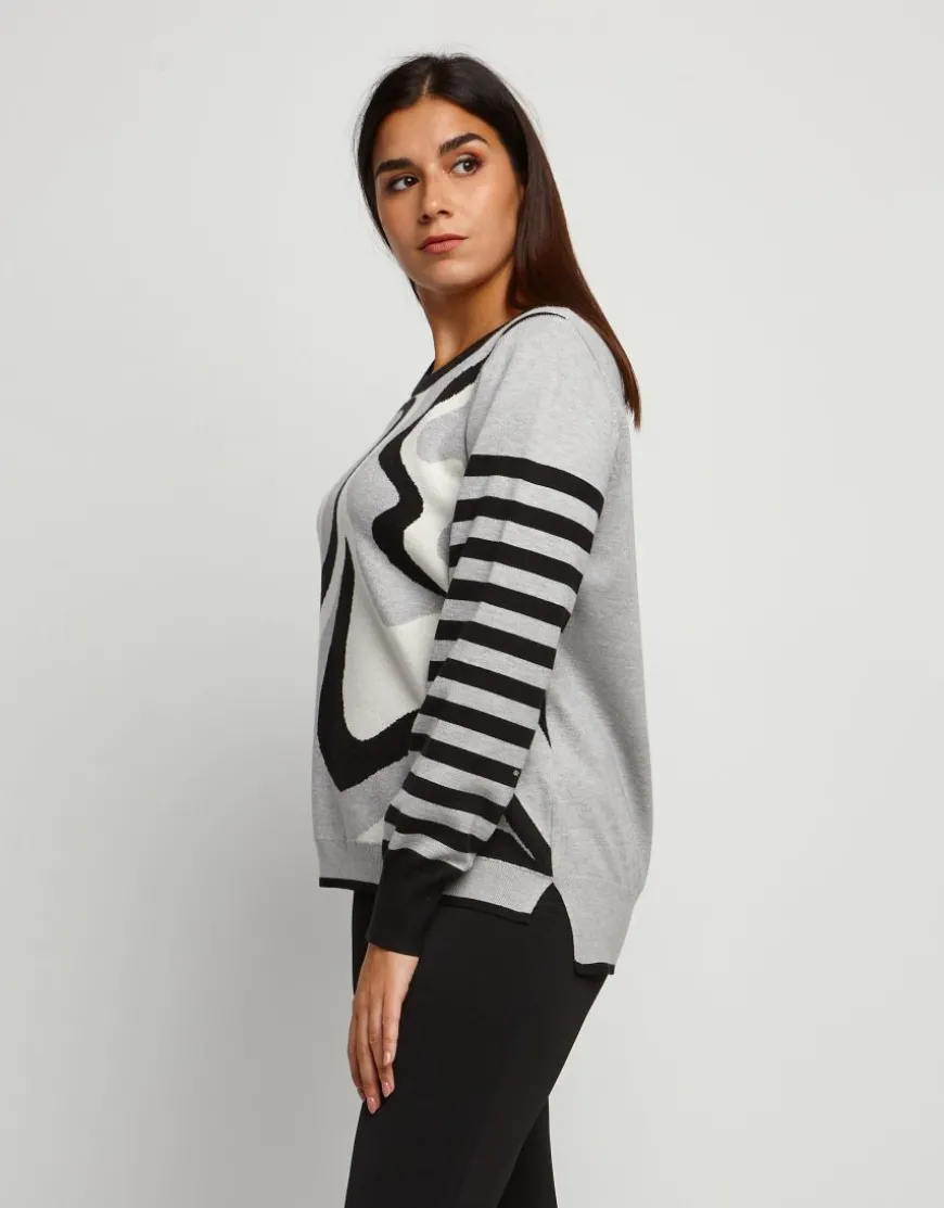 Maglia jacquard tre colori