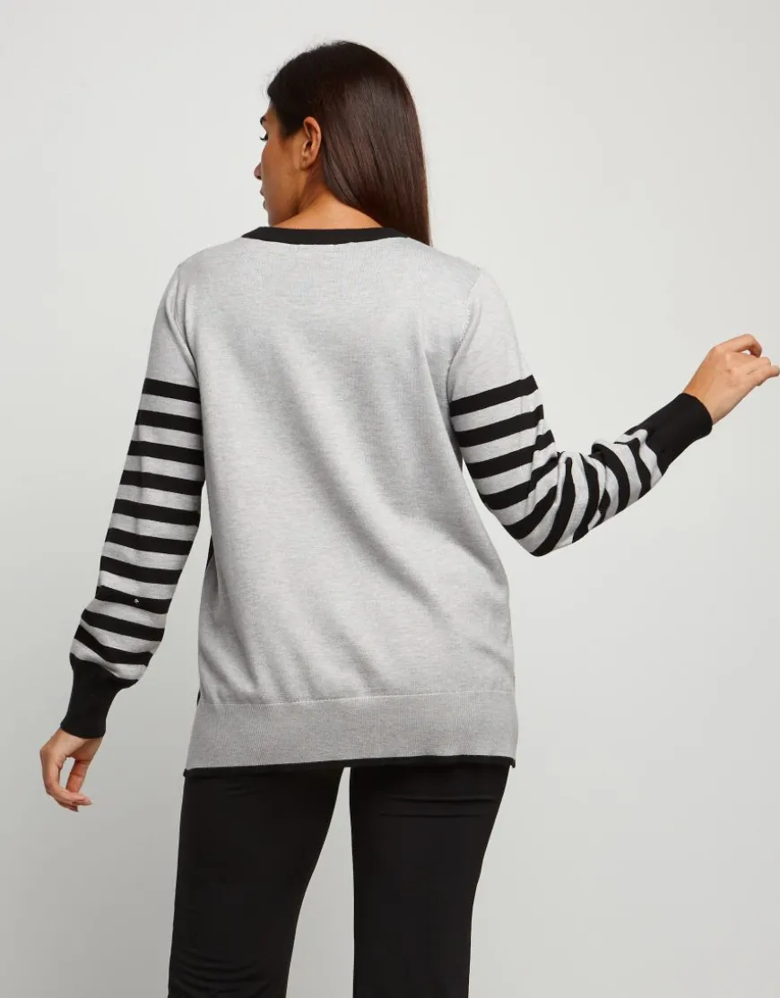 Maglia jacquard tre colori