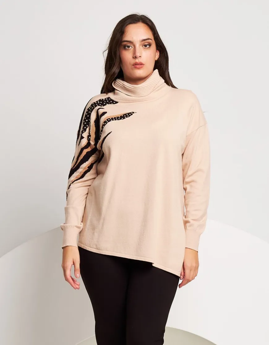 Maglia lunga con dettaglio animalier
