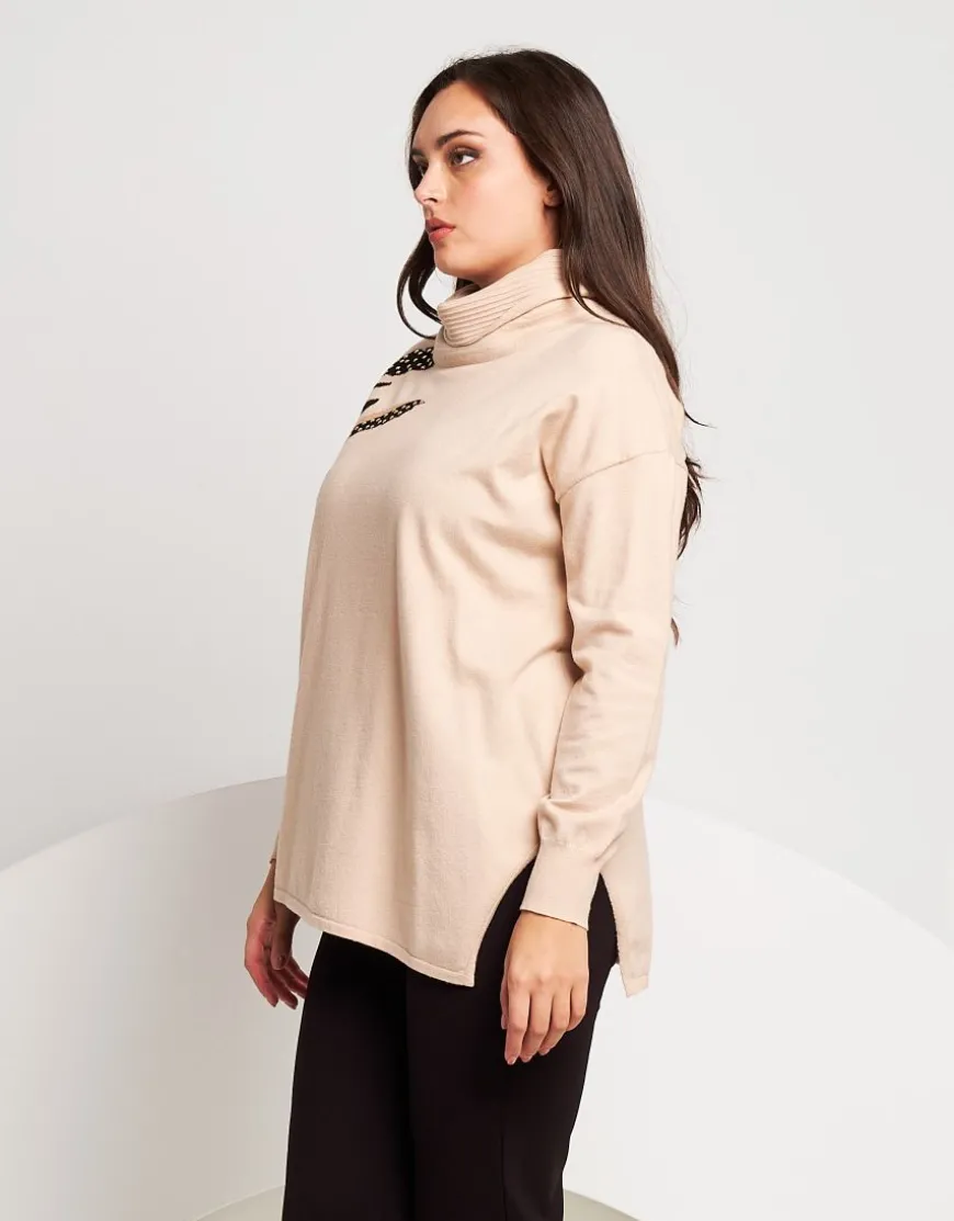 Maglia lunga con dettaglio animalier