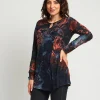 Maglia lunga in dévoré con accessorio