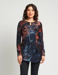 Maglia lunga in dévoré con accessorio
